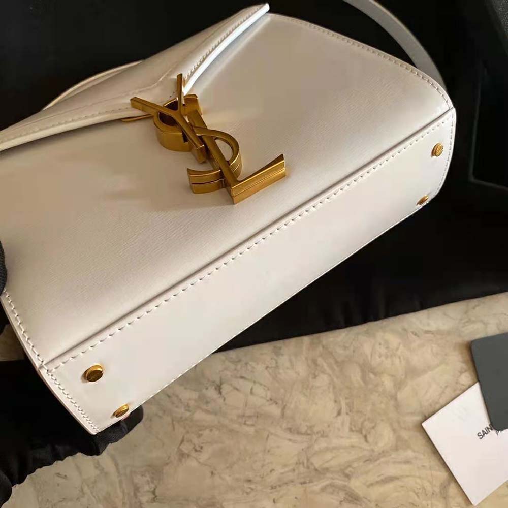 Saint Laurent YSL Women Cassandra Mini Top Handle Medium Bag in Grain DE Poudre Embossed Leather - image 5