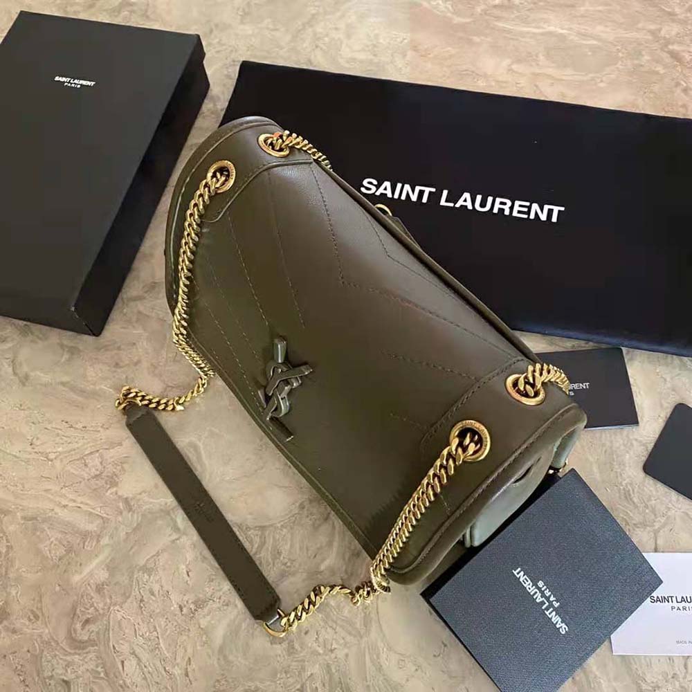 Saint Laurent YSL Women Niki Baby in Lambskin-Dark Green - image 7