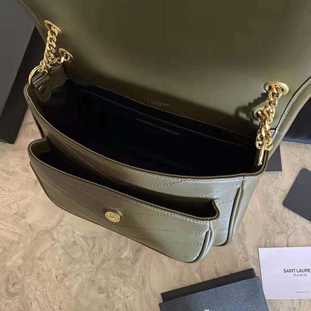 Saint Laurent YSL Women Niki Baby in Lambskin-Dark Green - image 9