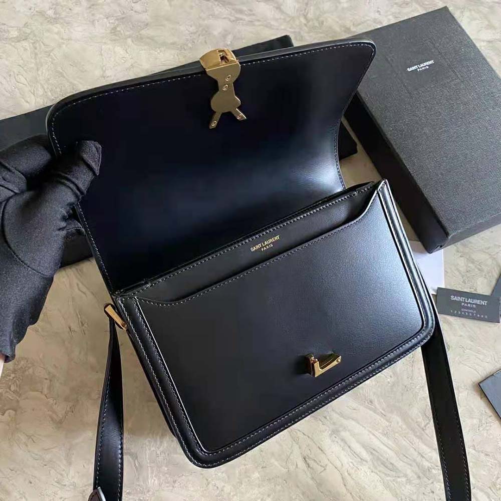 Saint Laurent YSL Women Solferino Medium Satchel in Box Saint Laurent Leather-Black - image 5
