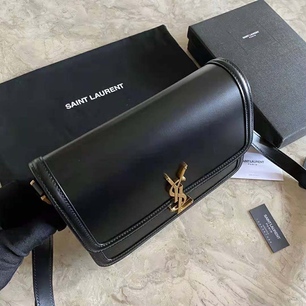 Saint Laurent YSL Women Solferino Medium Satchel in Box Saint Laurent Leather-Black - image 8