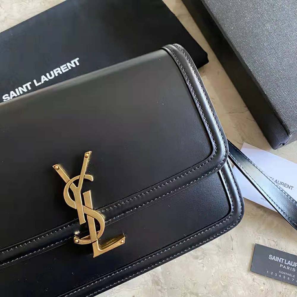Saint Laurent YSL Women Solferino Medium Satchel in Box Saint Laurent Leather-Black - image 9