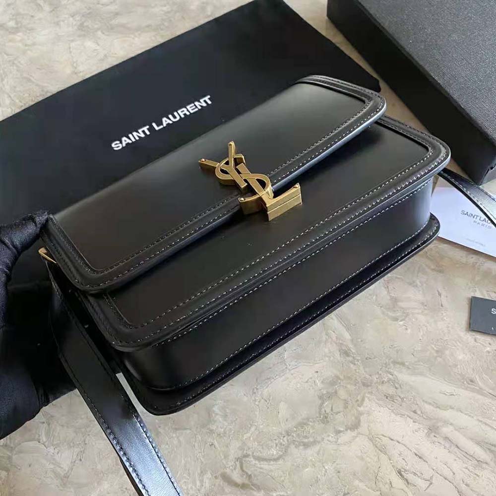 Saint Laurent YSL Women Solferino Medium Satchel in Box Saint Laurent Leather-Black - image 6