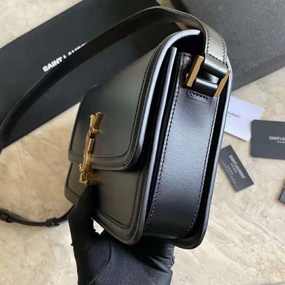 Saint Laurent YSL Women Solferino Medium Satchel in Box Saint Laurent Leather-Black - image 7
