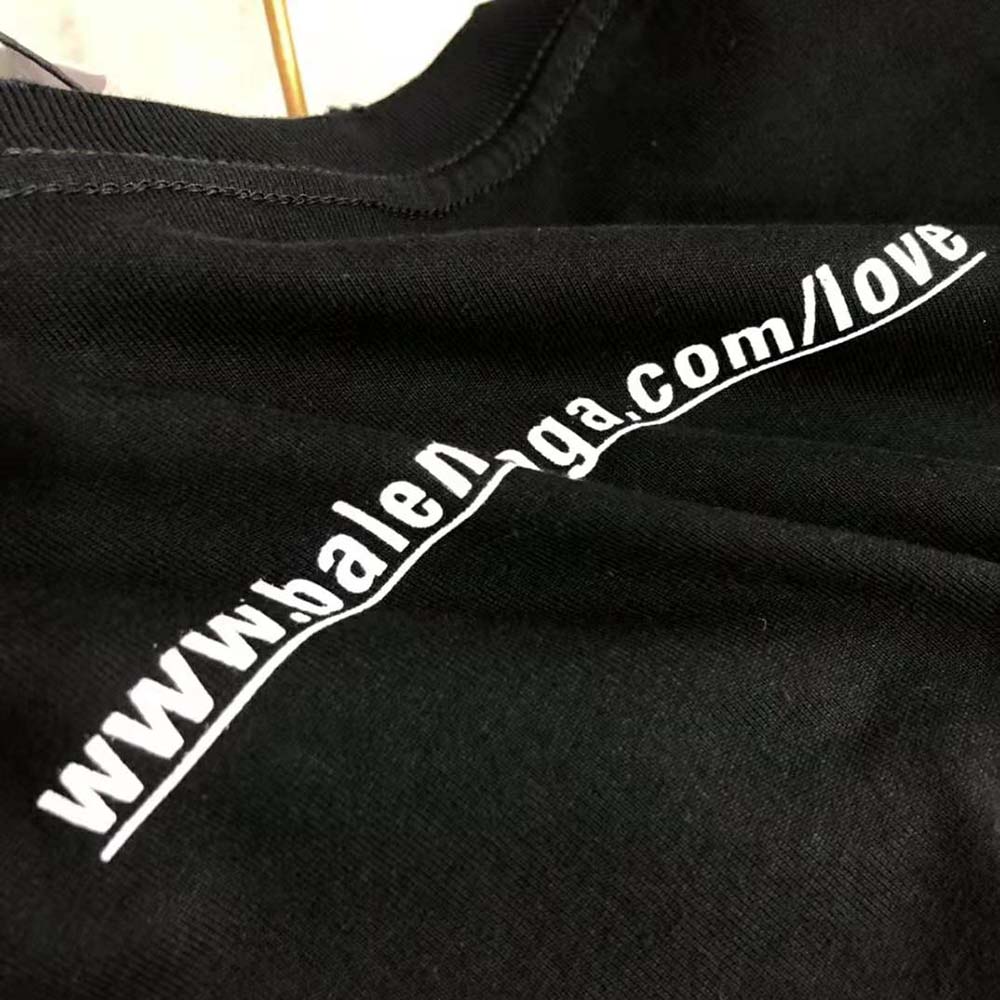Balenciaga Women I Love U Medium Fit T-shirt in Black Vintage Jersey - image 8