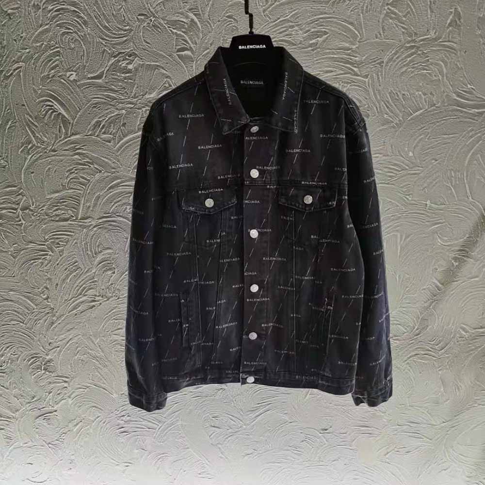 Close-up of lasered detailing on Balenciaga Women Large Fit Jacket fabric