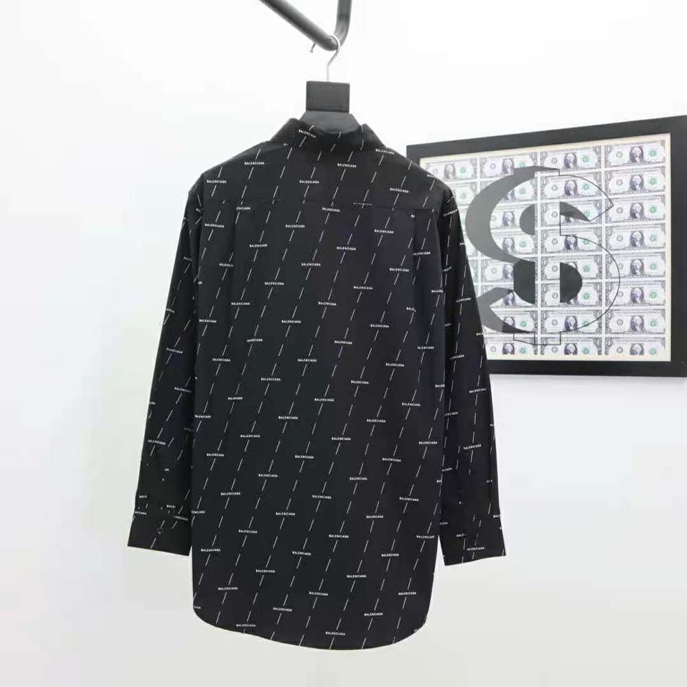 Side profile showing silhouette of Balenciaga Women Large Fit Shirt in black