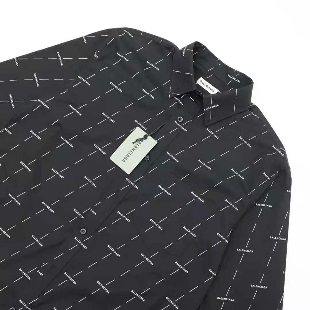 Balenciaga Women Large Fit Shirt in Black and White Licence Printed Poplin - image 5