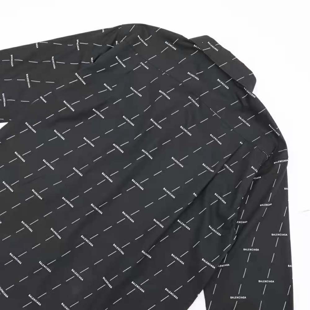 Balenciaga Women Large Fit Shirt in Black and White Licence Printed Poplin - image 6