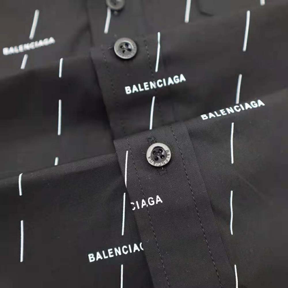 Balenciaga Women Large Fit Shirt in Black and White Licence Printed Poplin - image 9