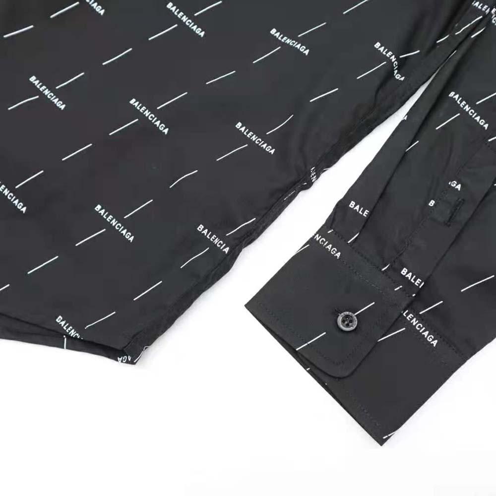Balenciaga Women Large Fit Shirt in Black and White Licence Printed Poplin - image 8