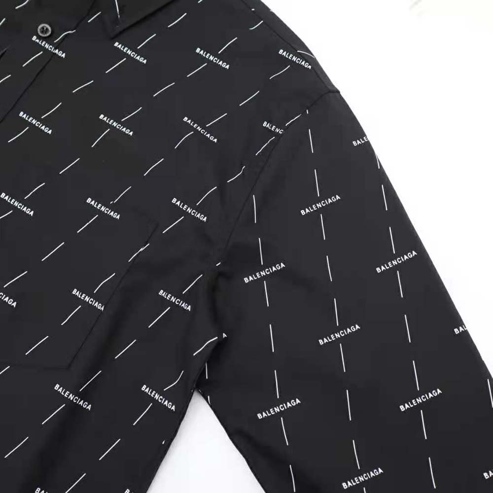 Balenciaga Women Large Fit Shirt in Black and White Licence Printed Poplin - image 7