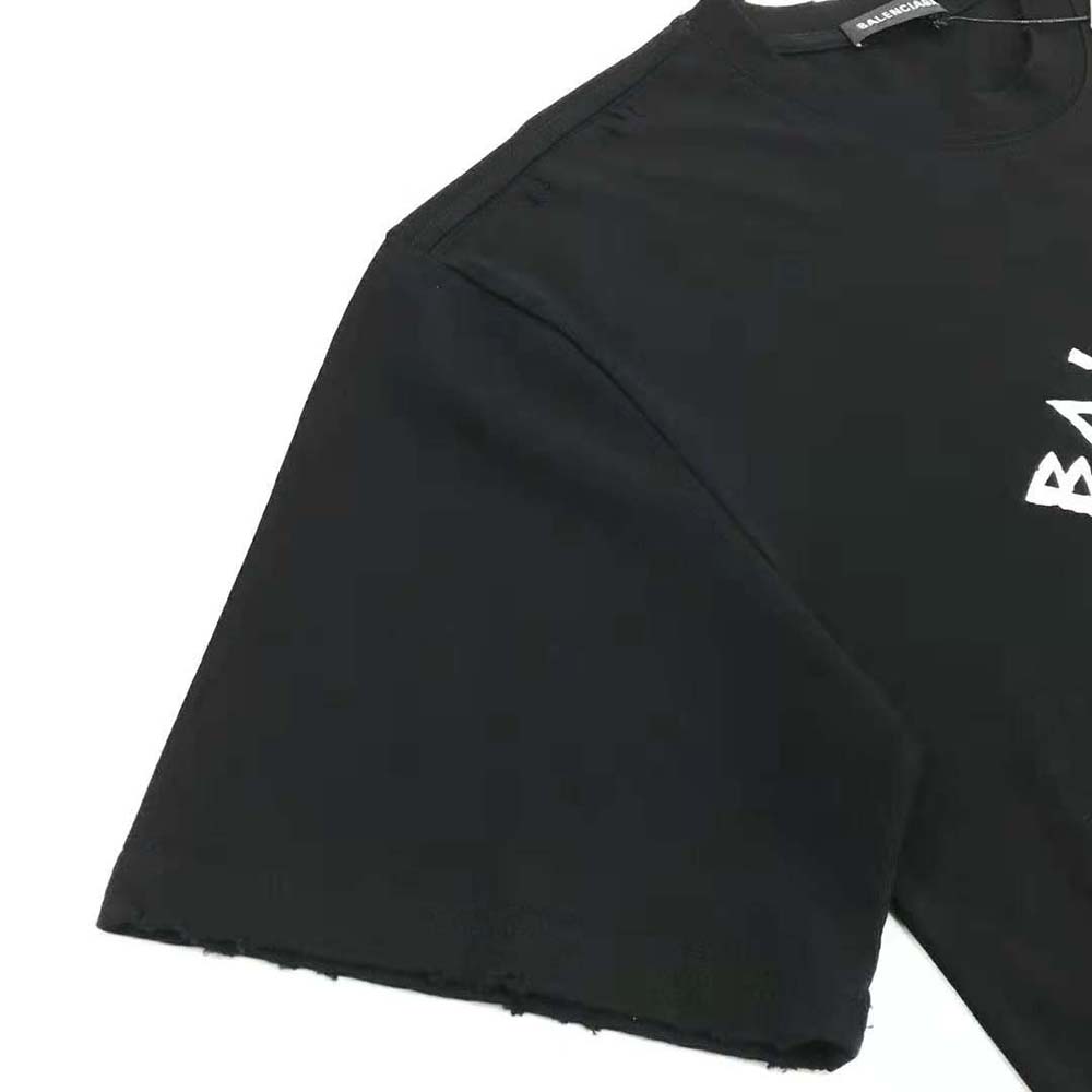 Balenciaga Women Marathon XL T-shirt in Black and White Vintage Jersey - image 6