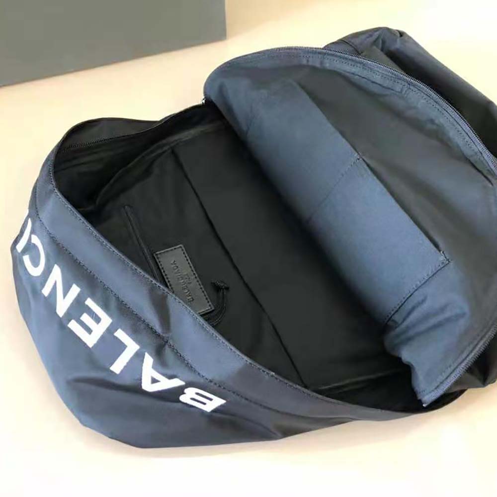 Balenciaga Men Wheel Backpack in Black Rrecycled Sport Nylon and White Logo Embroidered - image 6