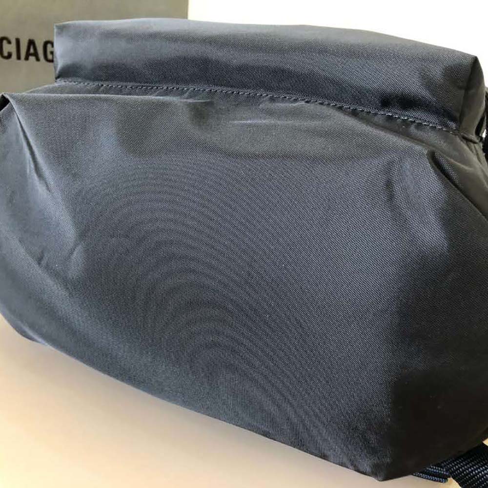 Balenciaga Men Wheel Backpack in Black Rrecycled Sport Nylon and White Logo Embroidered - image 8