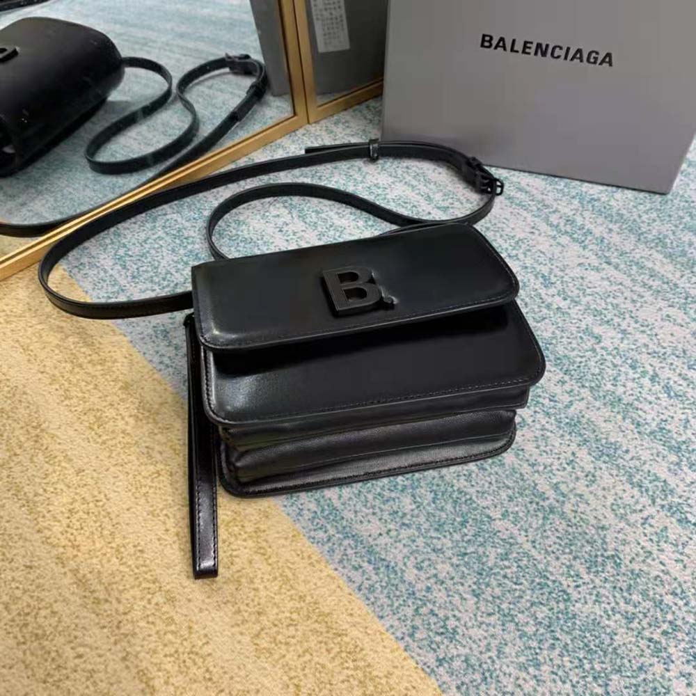 Balenciaga Women B Small Bag in Black Shiny Calfskin - image 7