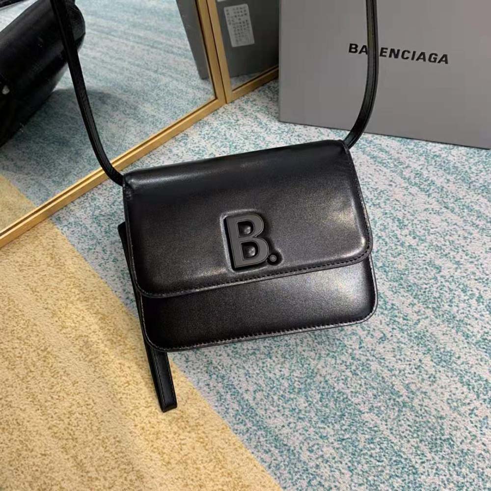 Close-up of silver hardware and Balenciaga logo on Women B Small Bag