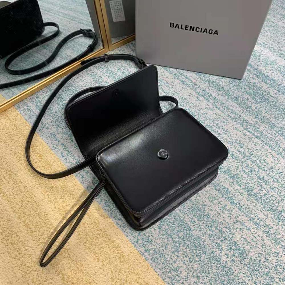 Balenciaga Women B Small Bag in Black Shiny Calfskin - image 5
