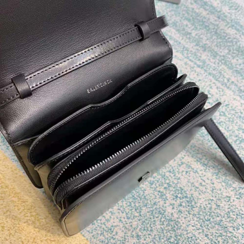 Balenciaga Women B Small Bag in Black Shiny Calfskin - image 8