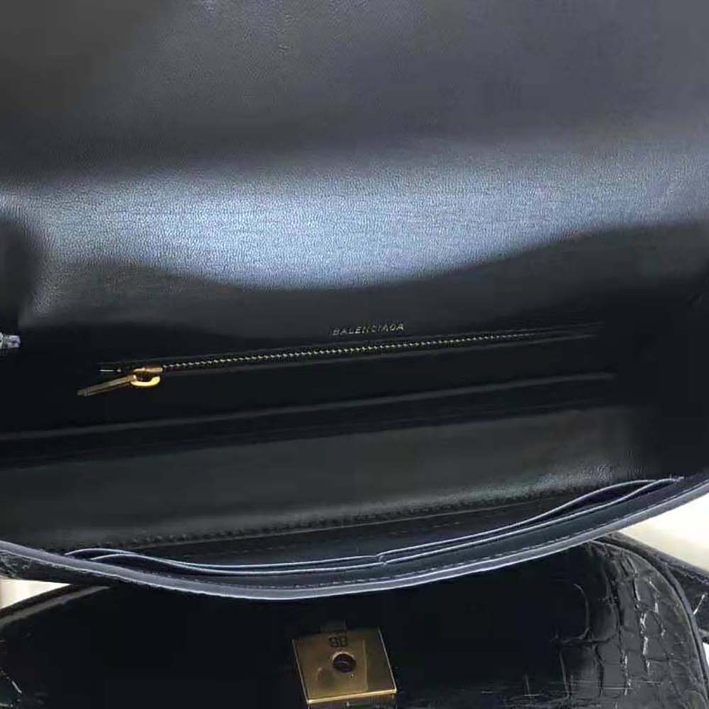 Balenciaga Women Ghost Sling Bag in Black Crocodile Embossed Calfskin - image 8