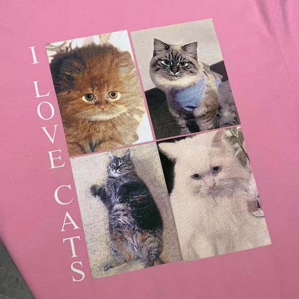 Balenciaga Women I Love Cats XL T-Shirt in Pink - image 6