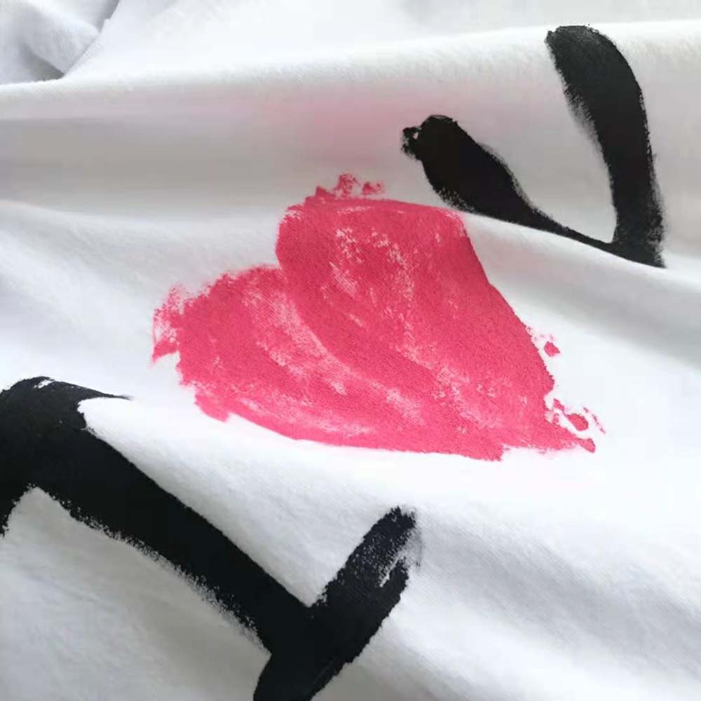 Balenciaga Men I Love U Medium Fit T-shirt in White Vintage Jersey - image 5