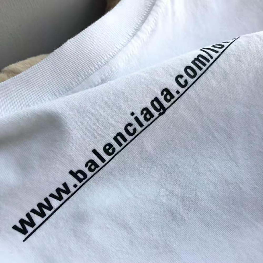 Balenciaga Men I Love U Medium Fit T-shirt in White Vintage Jersey - image 8