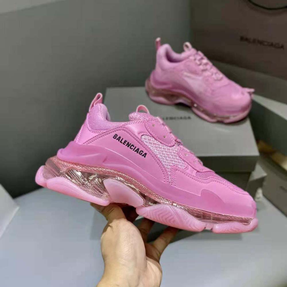 Balenciaga Women Triple S Clear Sole Sneaker in Light Pink Double Foam and Mesh - image 5