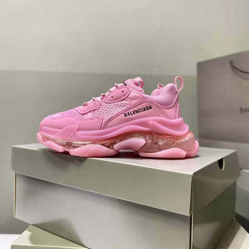 Balenciaga Women Triple S Clear Sole Sneaker in Light Pink Double Foam and Mesh - image 9