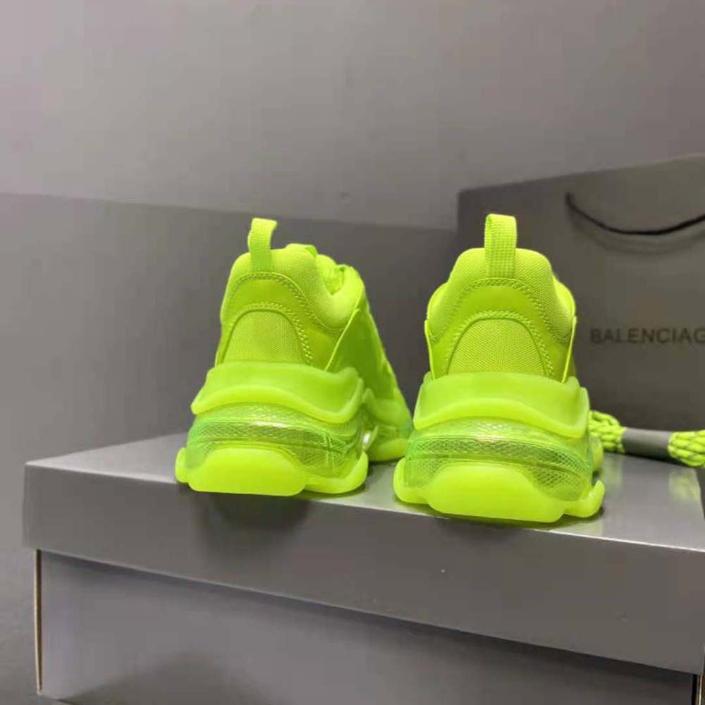 Balenciaga Women Triple S Clear Sole Sneaker in Neon Yellow Double Foam and Mesh - image 6