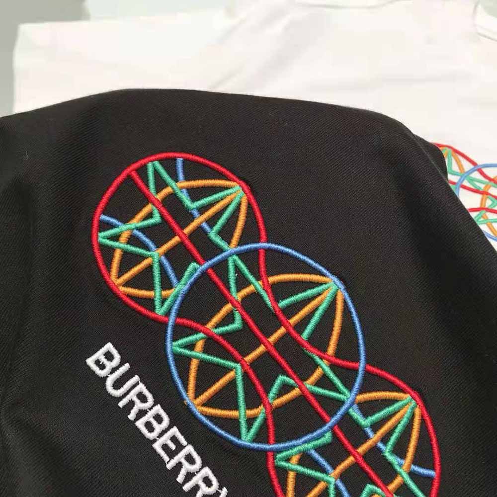 Burberry Men Embroidered Globe Graphic Cotton Oversized T-shirt - image 5