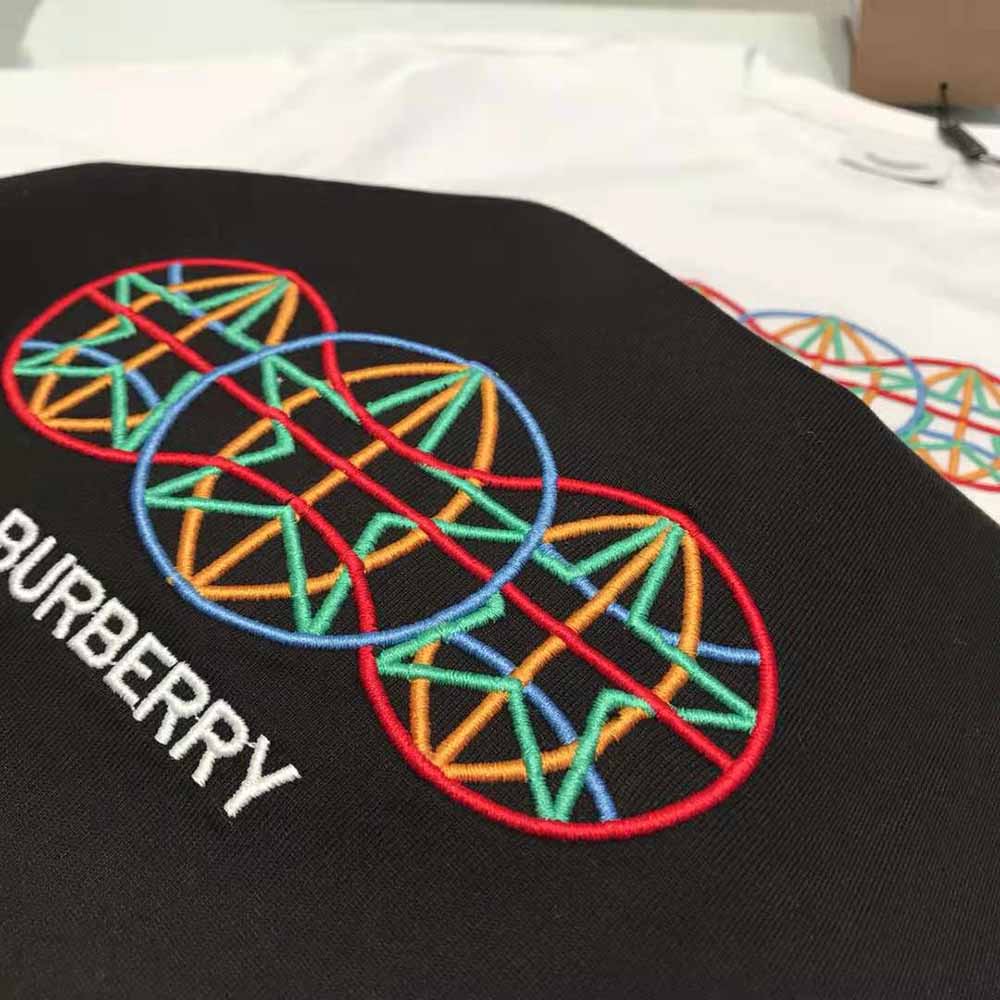 Burberry Men Embroidered Globe Graphic Cotton Oversized T-shirt - image 7