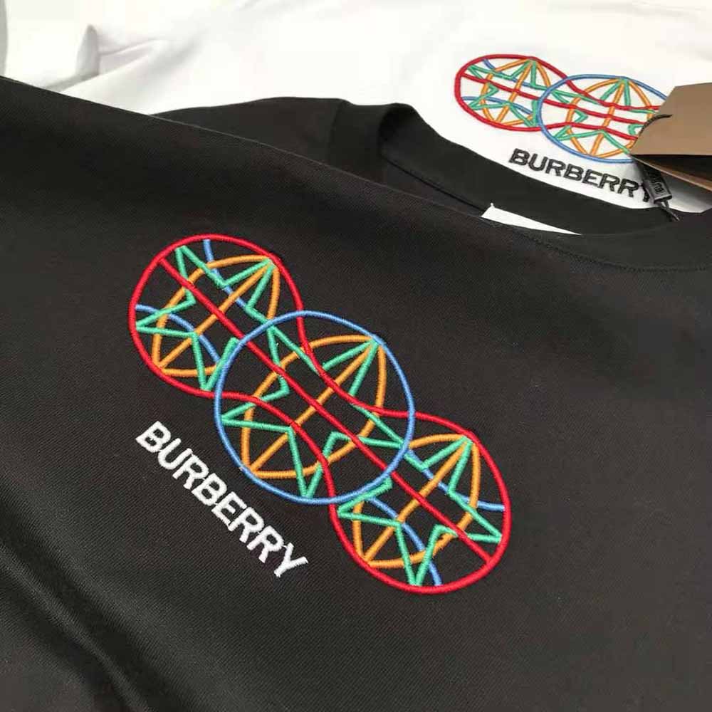 Burberry Men Embroidered Globe Graphic Cotton Oversized T-shirt - image 6