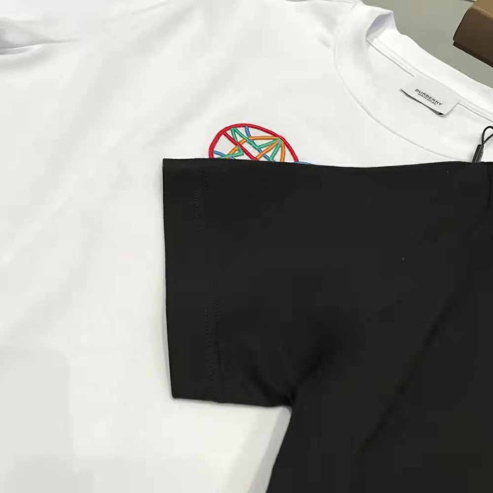Burberry Men Embroidered Globe Graphic Cotton Oversized T-shirt - image 9