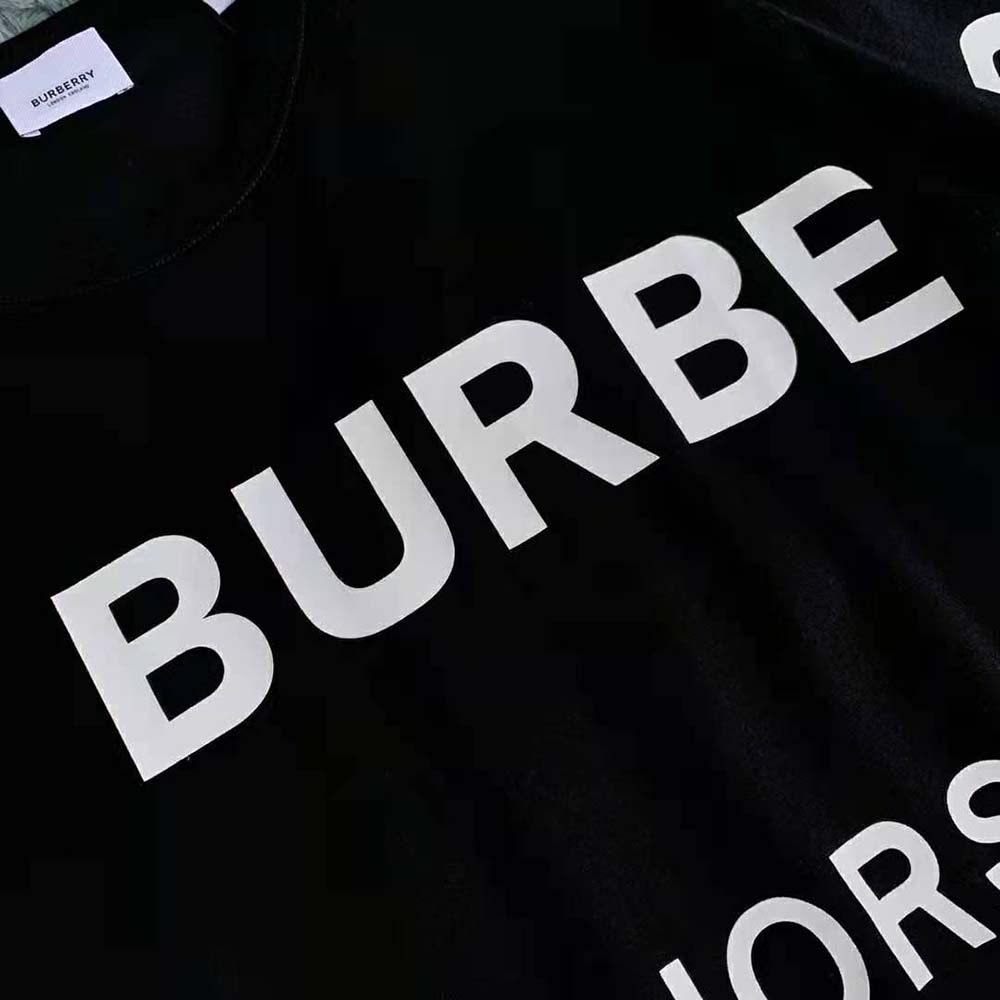 Burberry Men Horseferry Print Cotton Oversized T-shirt-Black - image 4