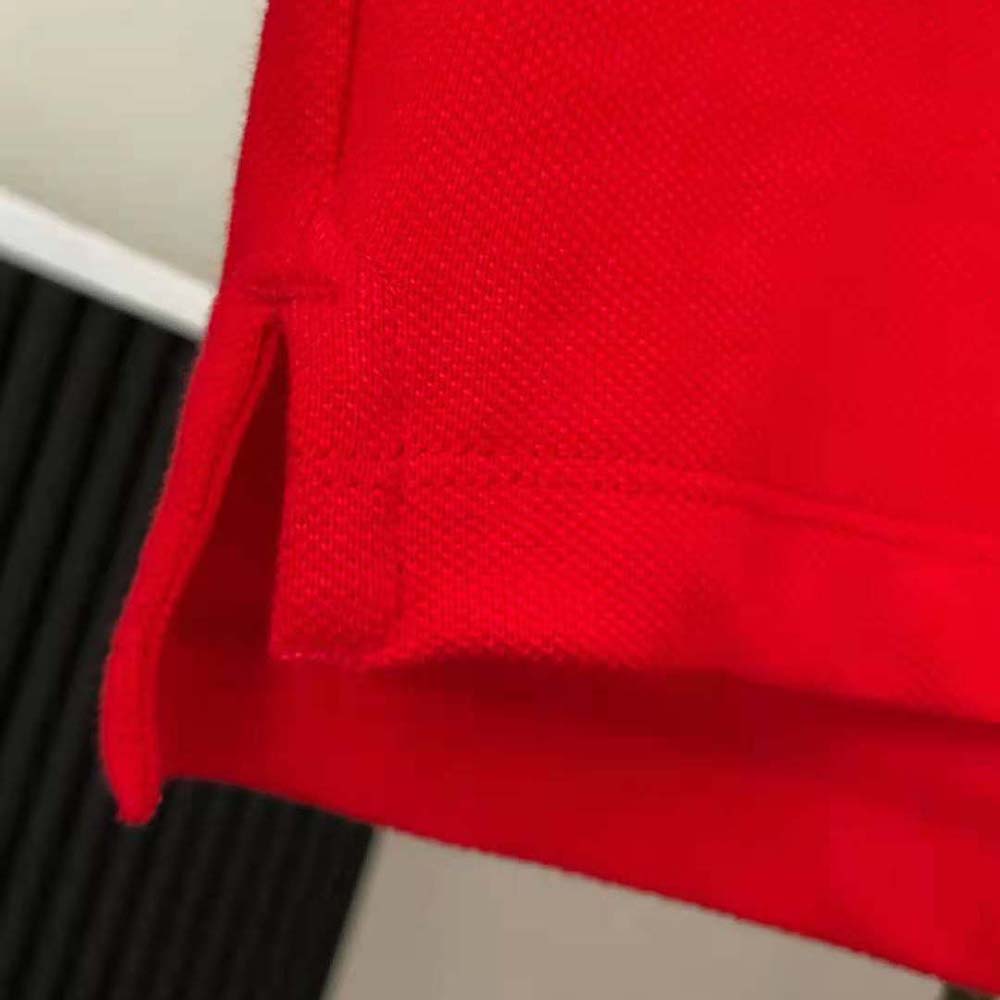 Burberry Men Logo Detail Cotton Pique Polo Shirt-Red - image 8