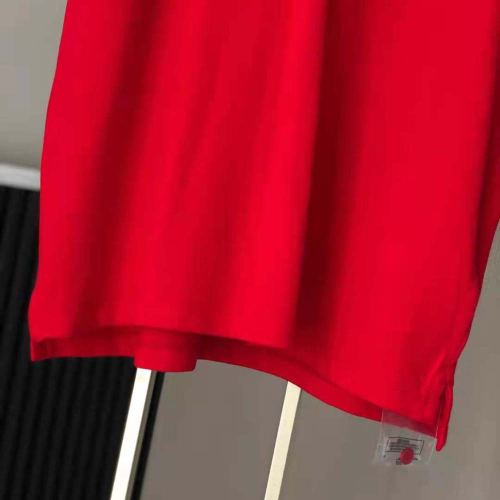Burberry Men Logo Detail Cotton Pique Polo Shirt-Red - image 9