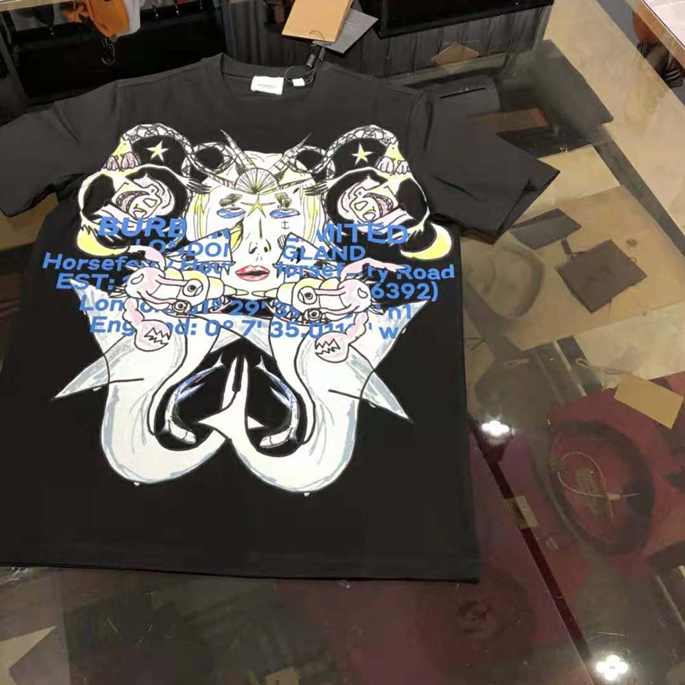 Burberry Men Montage Print Cotton Oversized T-shirt-Black - image 6