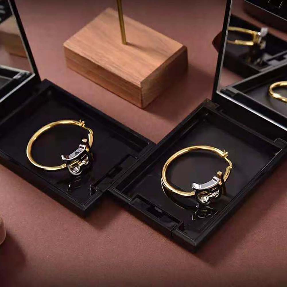 Burberry Women Gold and Palladium-plated Monogram Motif Earrings - image 5