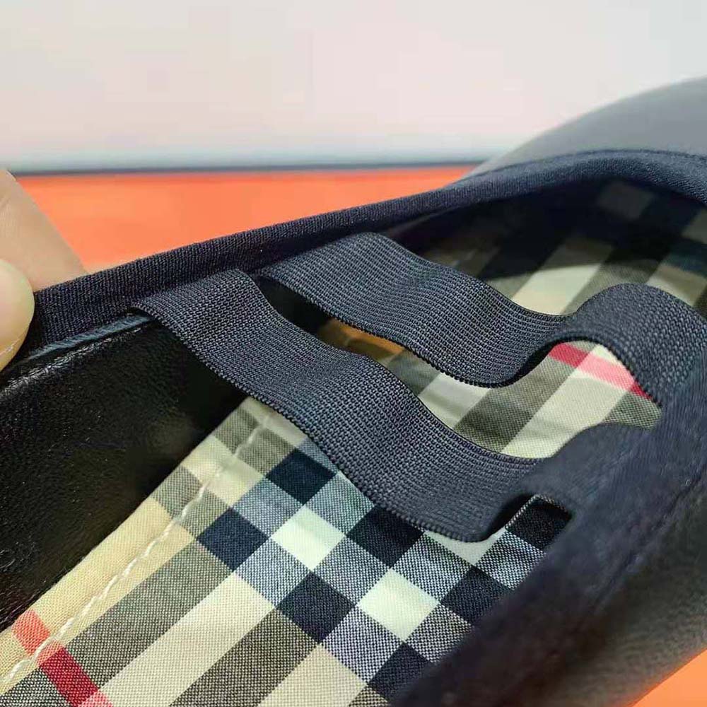 Burberry Women Logo Detail Vintage Check Cotton Ballerinas-Black - image 8