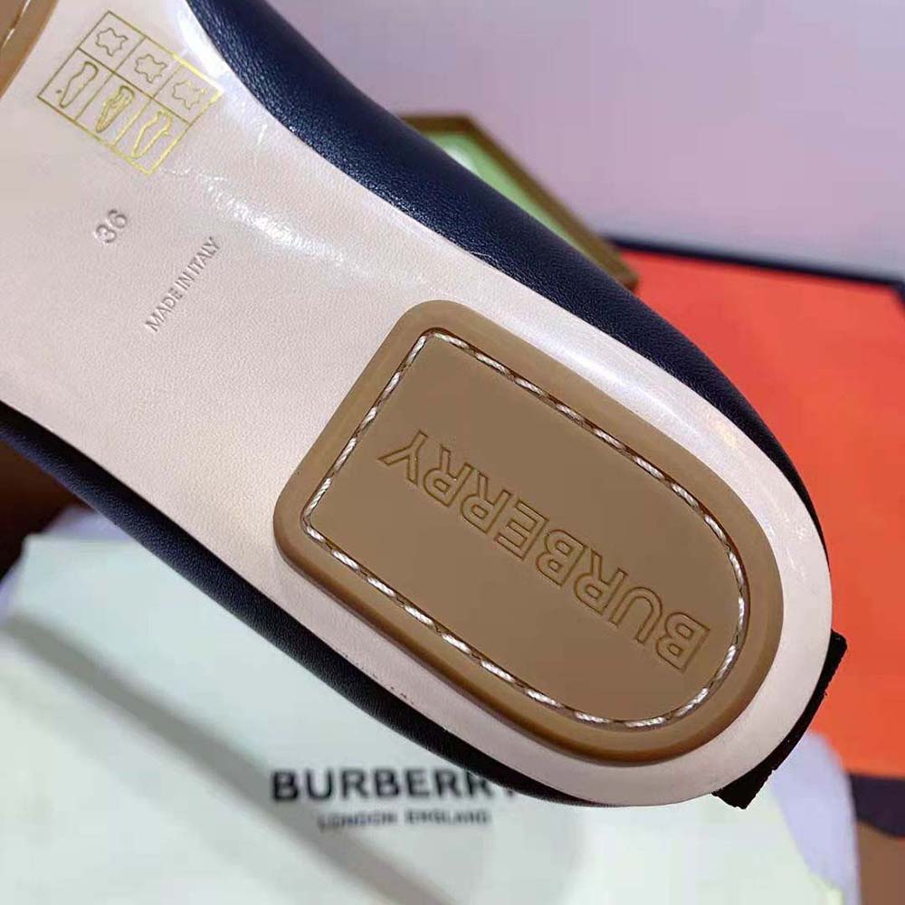 Burberry Women Logo Detail Vintage Check Cotton Ballerinas-Black - image 10