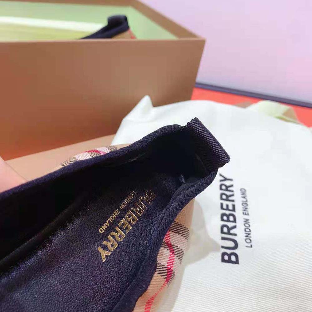 Burberry Women Logo Detail Vintage Check Cotton Ballerinas-Brown - image 7