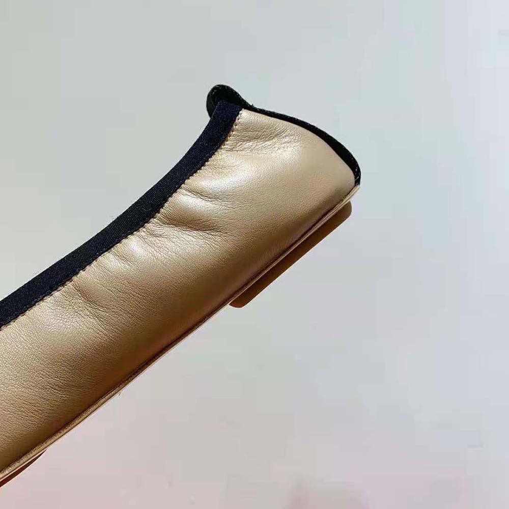 Burberry Women Logo Detail Vintage Check Cotton Ballerinas-Sandy - image 6