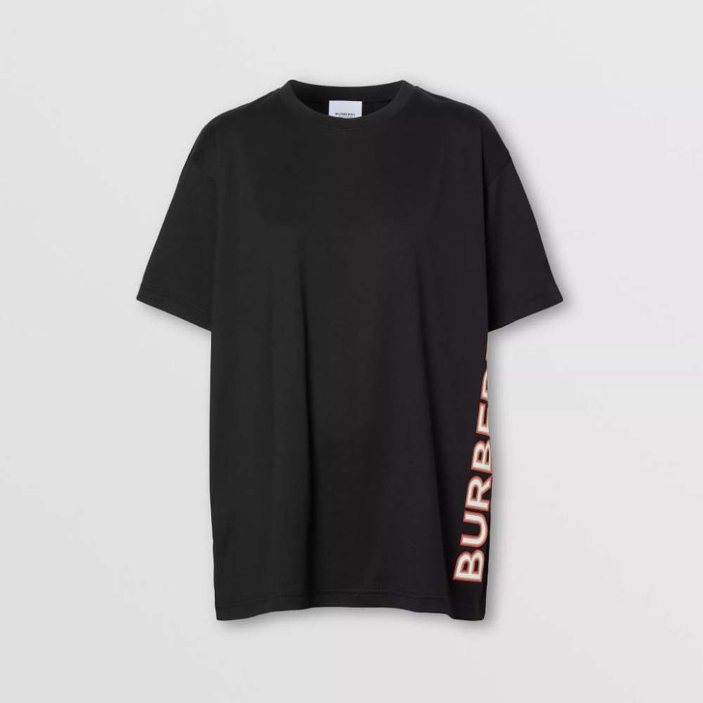 Burberry Men Logo Print Cotton Oversized T-shirt
