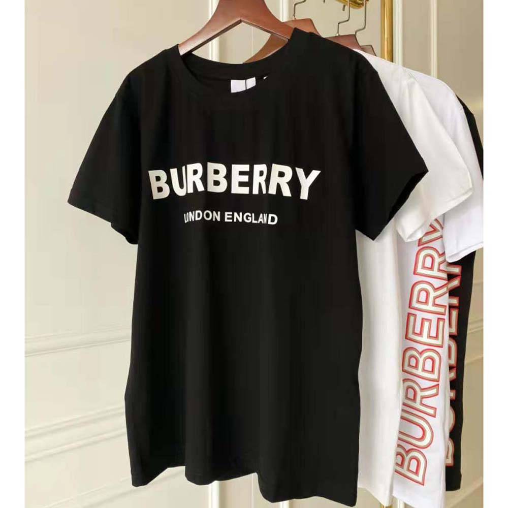 Burberry Men Logo Print Cotton T-shirt-Black - image 4