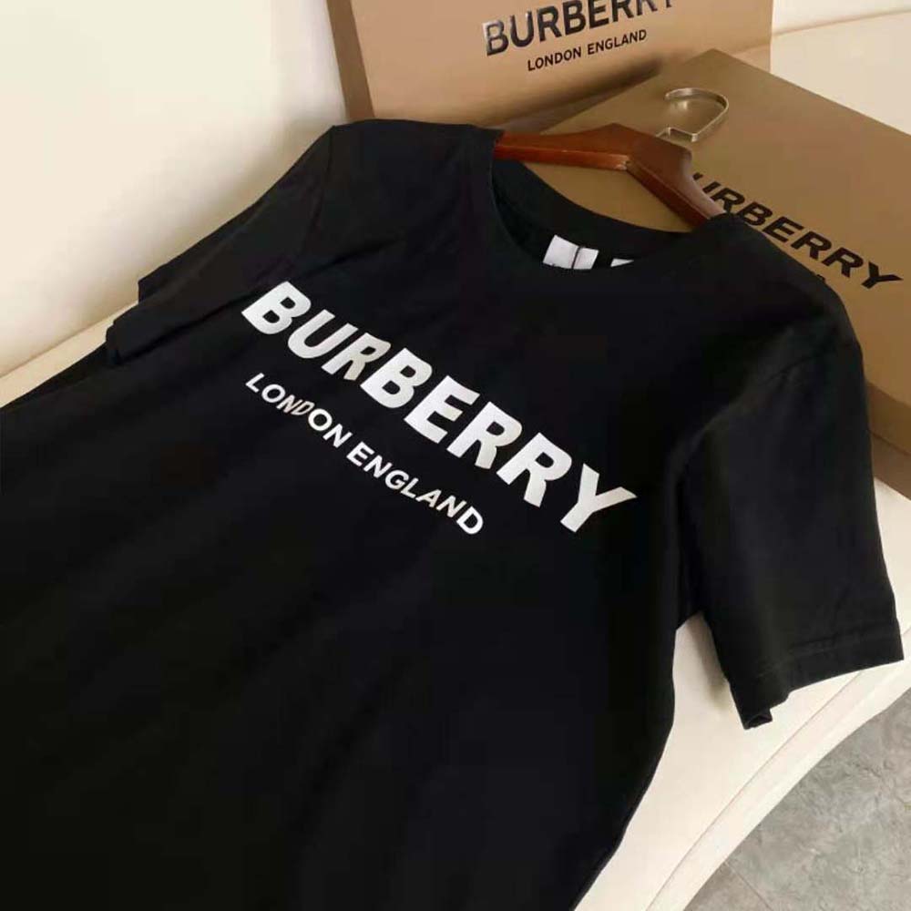 Burberry Men Logo Print Cotton T-shirt-Black - image 6
