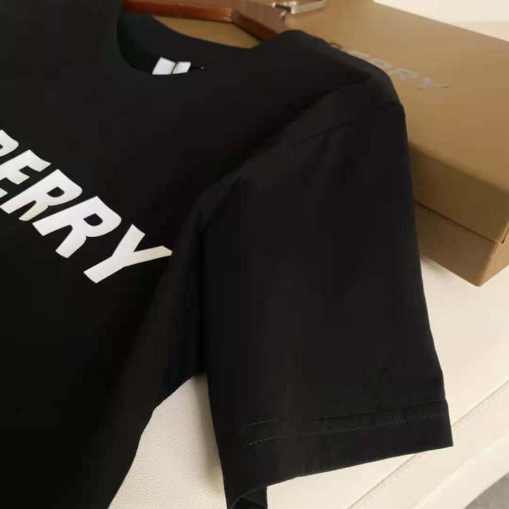 Burberry Men Logo Print Cotton T-shirt-Black - image 9