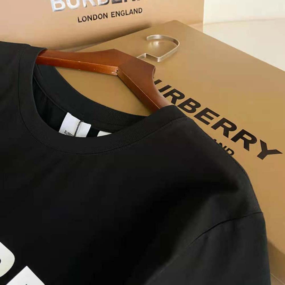 Burberry Men Logo Print Cotton T-shirt-Black - image 8