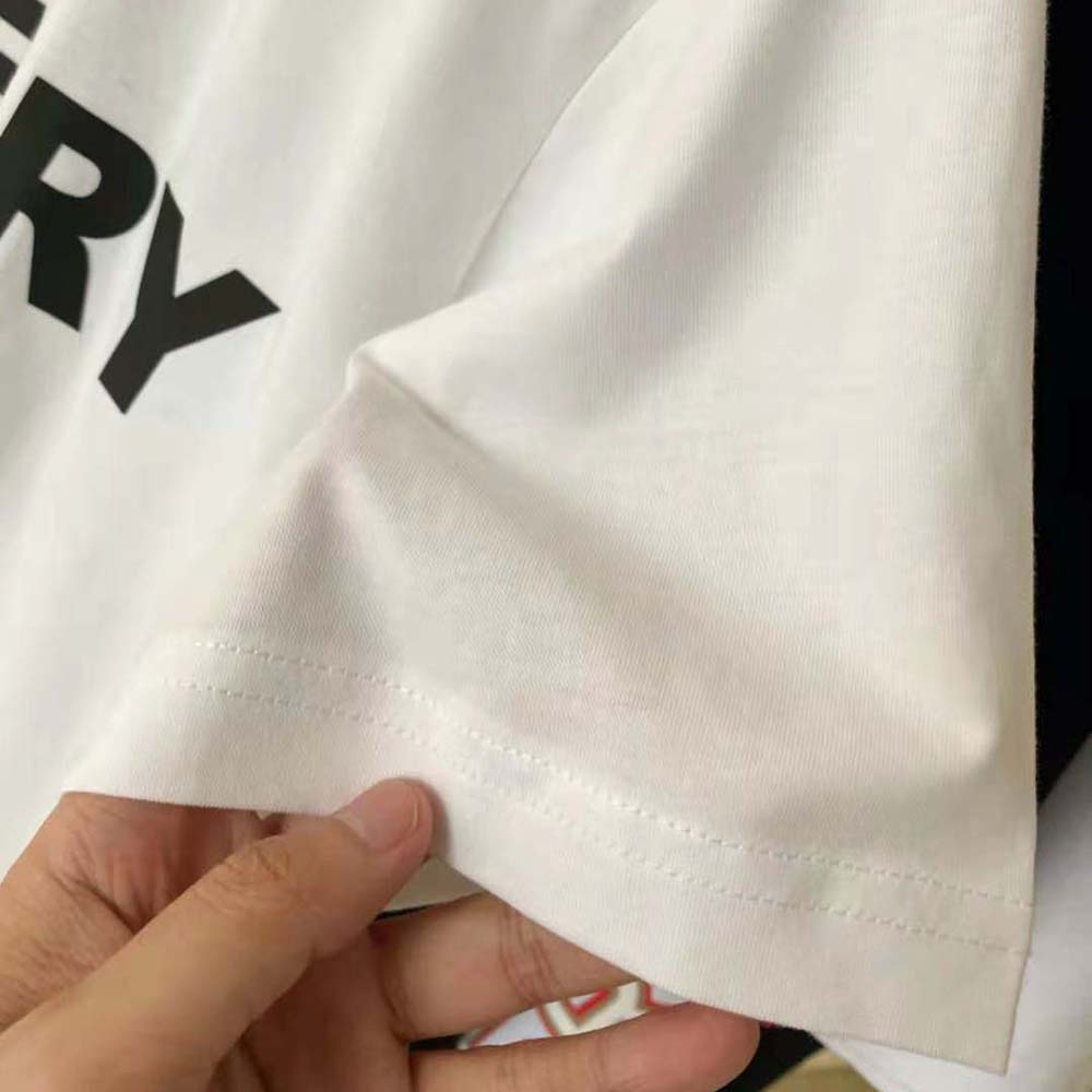 Burberry Women Logo Print Cotton T-shirt-White - image 10