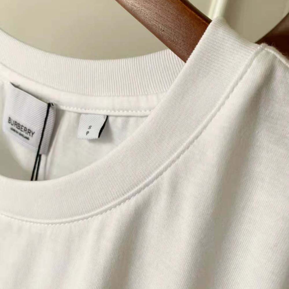Burberry Women Logo Print Cotton T-shirt-White - image 8